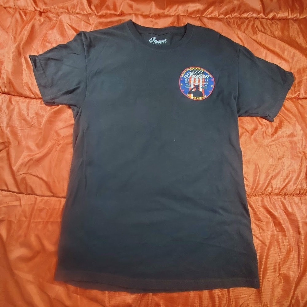 Official Indian Motorcycle Honoring our Marine Corps‎ T-Shirt Mens Medium Black